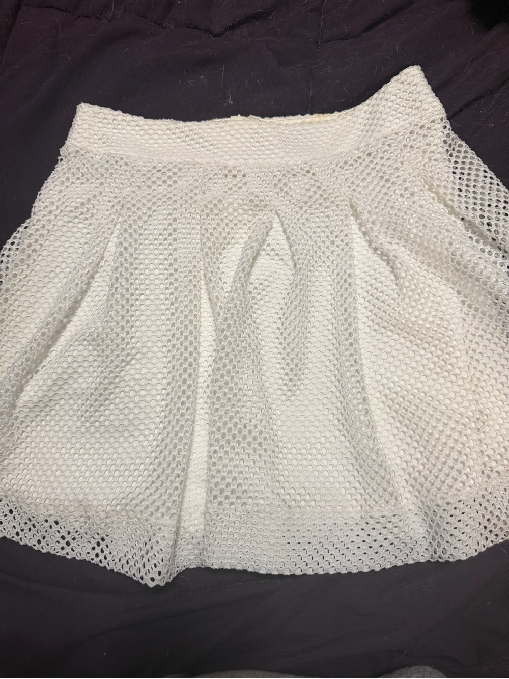 Banana Republic White Mesh Circle Skirt